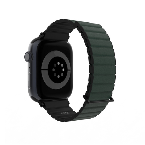 JCPal FlexDuo Apple Watch Band (Black/Midnight Green) for Apple Watch 1-8th, SE1-2nd (38/40/41mm)