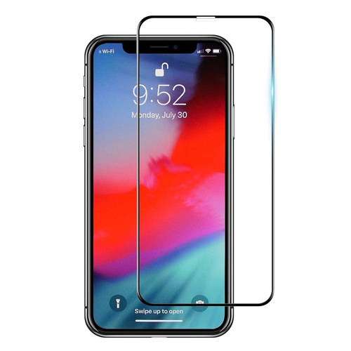 JCPAL Hardness Glass iPhone X (czarna ramka) - Szkło ochronne iPhone X Plus na cały ekran