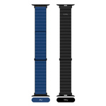 JCPal FlexDuo Apple Watch Band (Black/Navy Blue) for Apple Watch 1-8th,SE1-2nd (38/40/41mm)