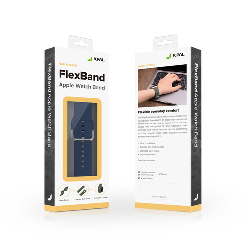 JCPal FlexBand Apple Watch Band for Navy Blue (42/44/45mm)