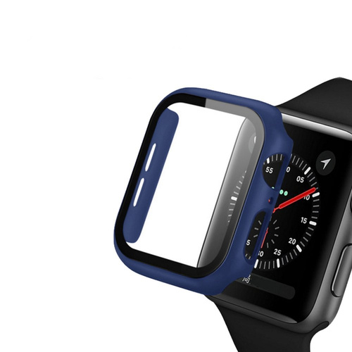 Hi5 Defender Navy Blue - Etui ochronne ze szkłem dla Apple Watch 44mm