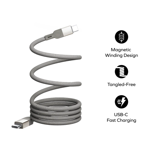MOMAX Mag.Link 100W USB-C to USB-C Magnetic Cable 2m (Titanium)