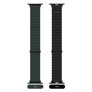 JCPal FlexDuo Apple Watch Band (Black/Midnight Green) for Apple Watch 1-8th, SE1-2nd (38/40/41mm)