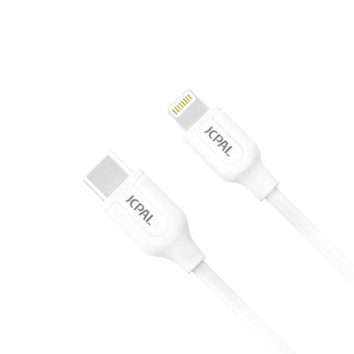 Zestaw szybkiego ładowania - Ładowarka Hi5 PD20W + JCPal LINX FlexLink USB-C To Lightning Cable MFI (White)