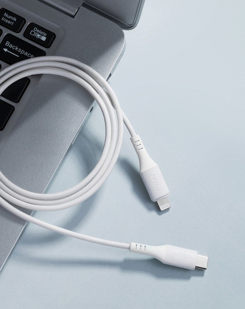 MiLi USB-C Lightning MFI Cable White (30min=50%) 1m