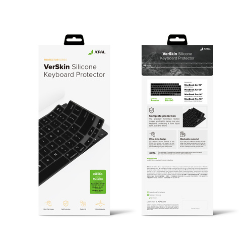 JCPal VerSkin Protector w. KeyBoard Layout Russian for MacBook Air13 (M2/M3/M4) MacBook Pro14/16(M1/M2/M3/M4 /Air15 (M2/M3/M4) EU