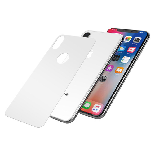 JCPAL Armor 3D Back Glass Protector iPhone X White - szkło na tył urządzenia