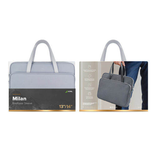 JCPal Milan briefcase Sleeve, for 13/14-inch, Agate Grey