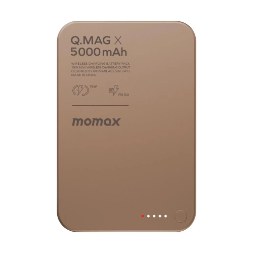 MOMAX Q.Mag X Magnetic Wireless Power Bank 5000mAh - Gen 2 (Sandstone)