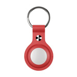 HI5 Short Leather AirTag Case Red