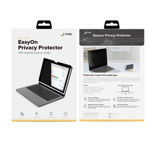 JCPal EasyOn Privacy Protector (with magnetic snap-on design) for MacBook Air13.6"(M2,2022)