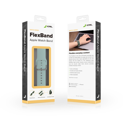 JCPal FlexBand Apple Watch Band for Light Greenish Blue (42/44/45mm)