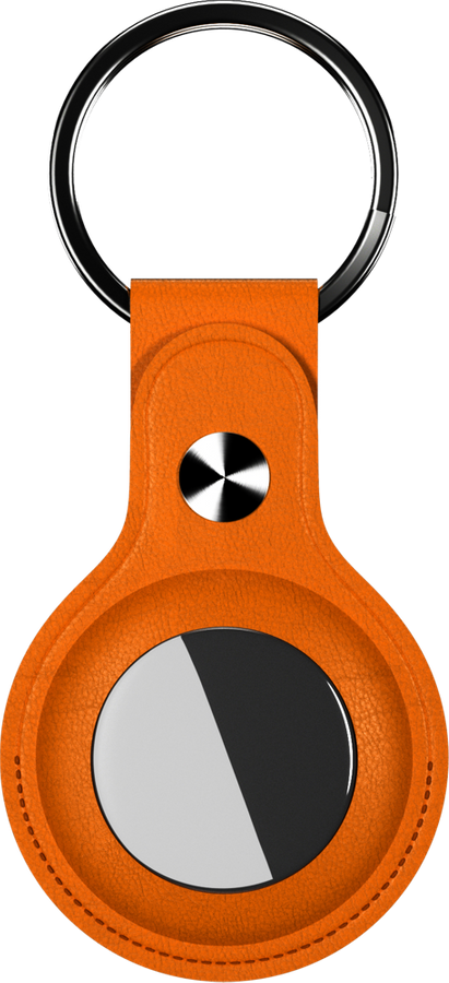 HI5 Short Leather AirTag Case Yellow