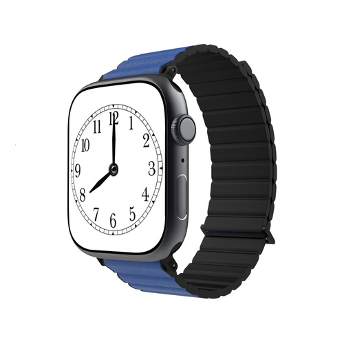 JCPal FlexDuo Apple Watch Band (Black/Navy Blue) for Apple Watch 1-8th,SE1-2nd (38/40/41mm)