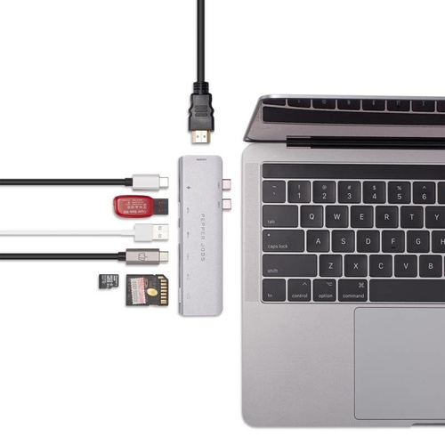 Pepper Jobs Dual USB-C Hub for MacBook Pro 13"/15" (2016-2018 models)