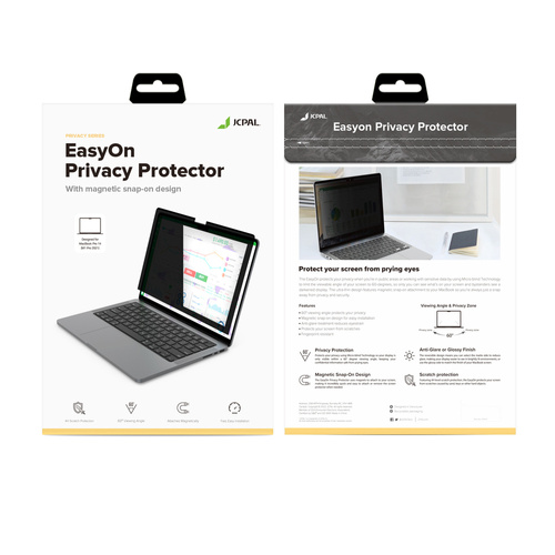 JCPal EasyOn Privacy Protector (with magnetic snap-on design) for MacBook Pro16(M1,2021/M2,2023)
