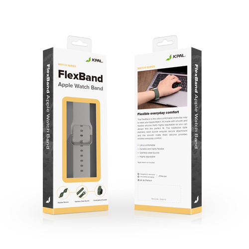 JCPal FlexBand Apple Watch Band for Gray (38/40/41mm)