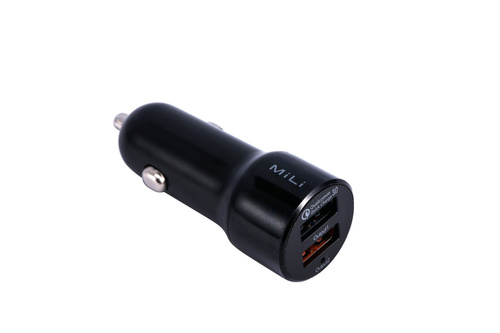 MiLi - Ładowarka samochodowa Qualcomm Quick Charge 3.0 - czarna