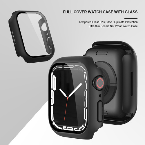 Hi5 Defender Black - Etui ochronne ze szkłem dla Apple Watch 45 mm (seria 7)