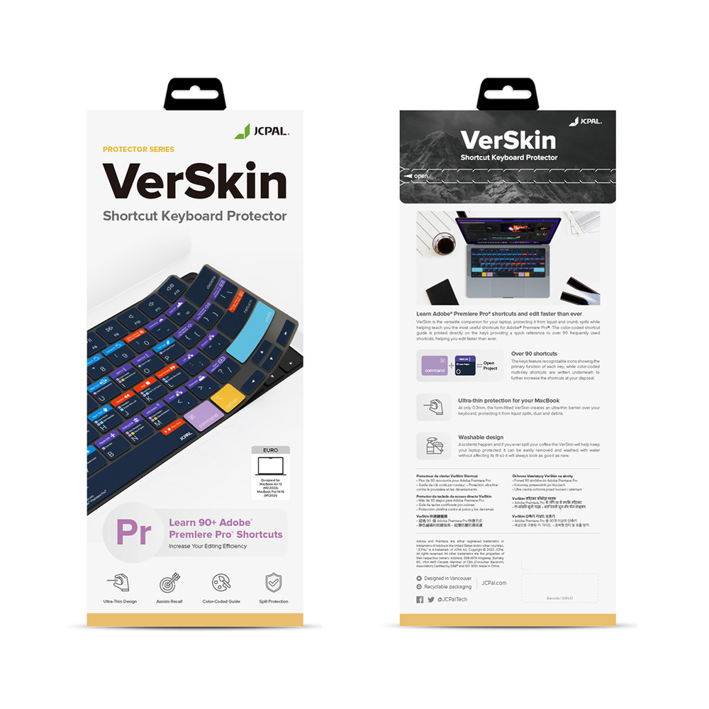VerSkin Adobe Premiere Pro Shortcut Keyboard Protector MacBook Pro 14